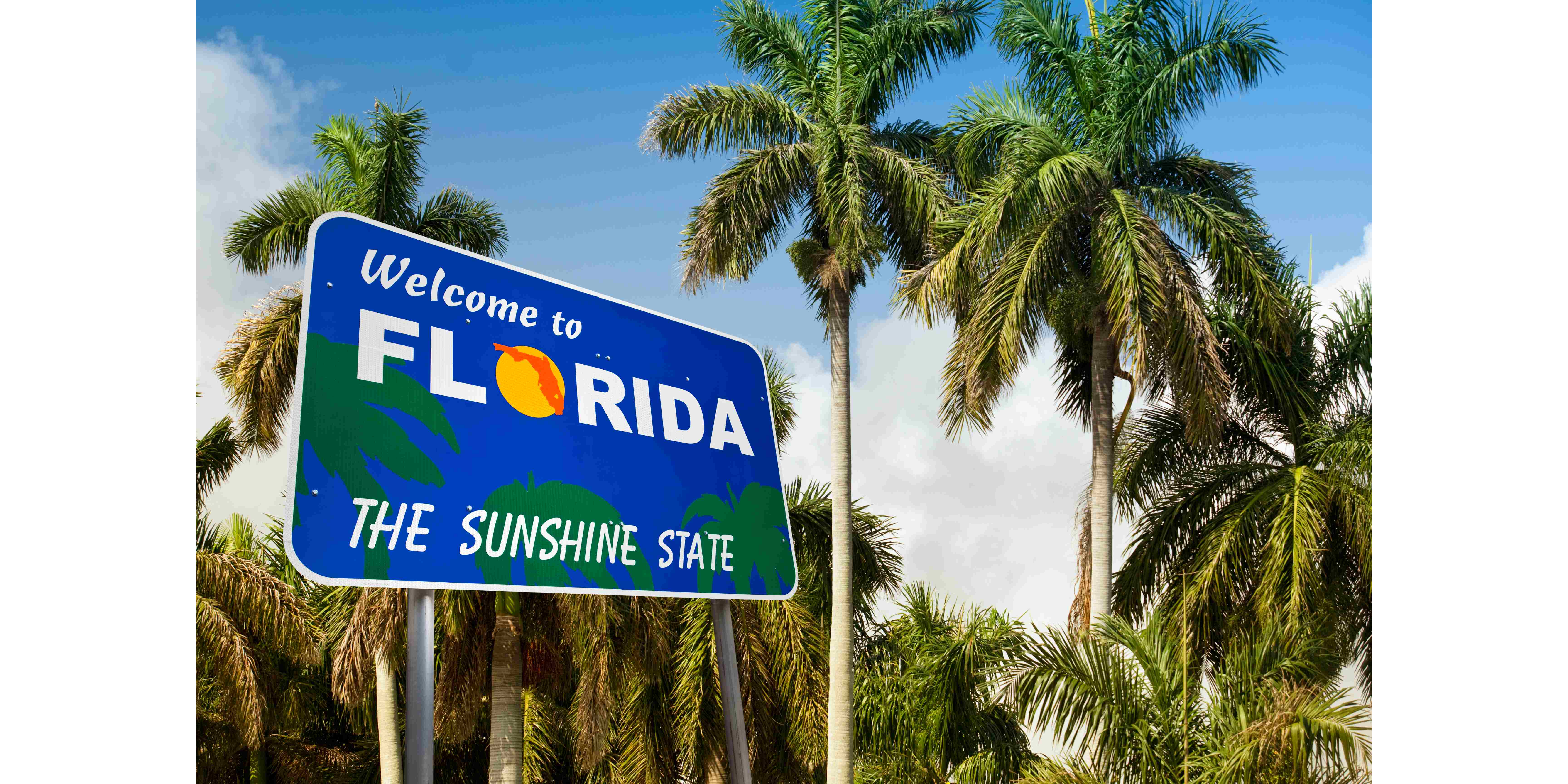 welcome to florida state sign