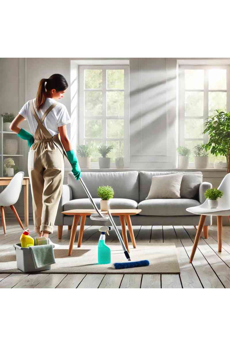 A professional cleaner in uniform