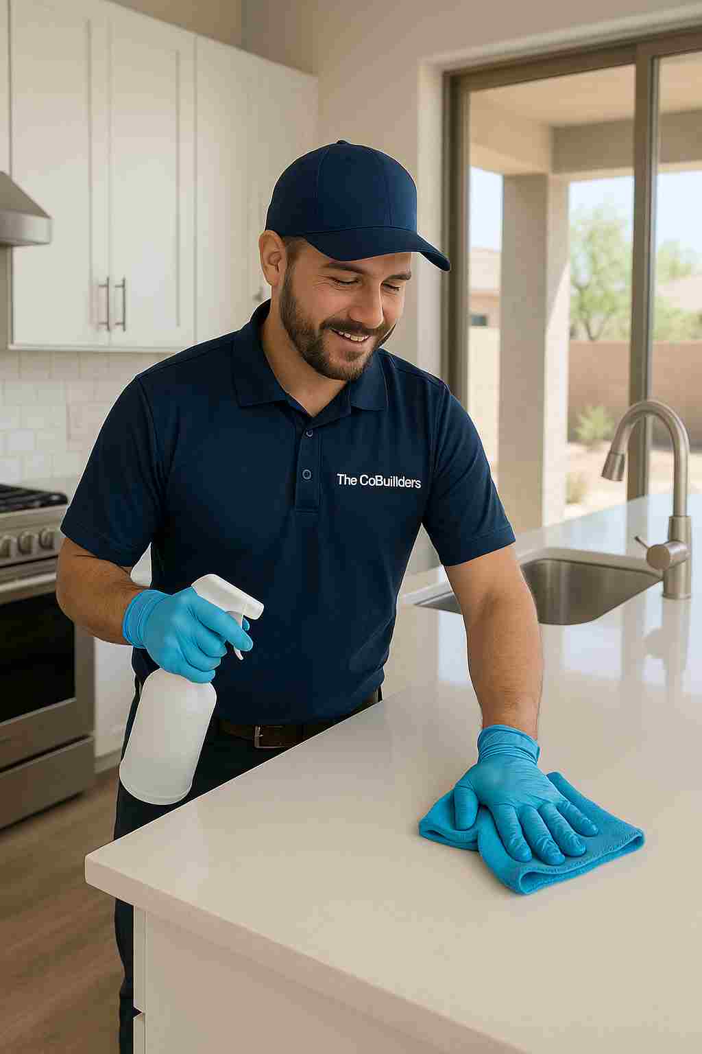 Male professional house cleaner 