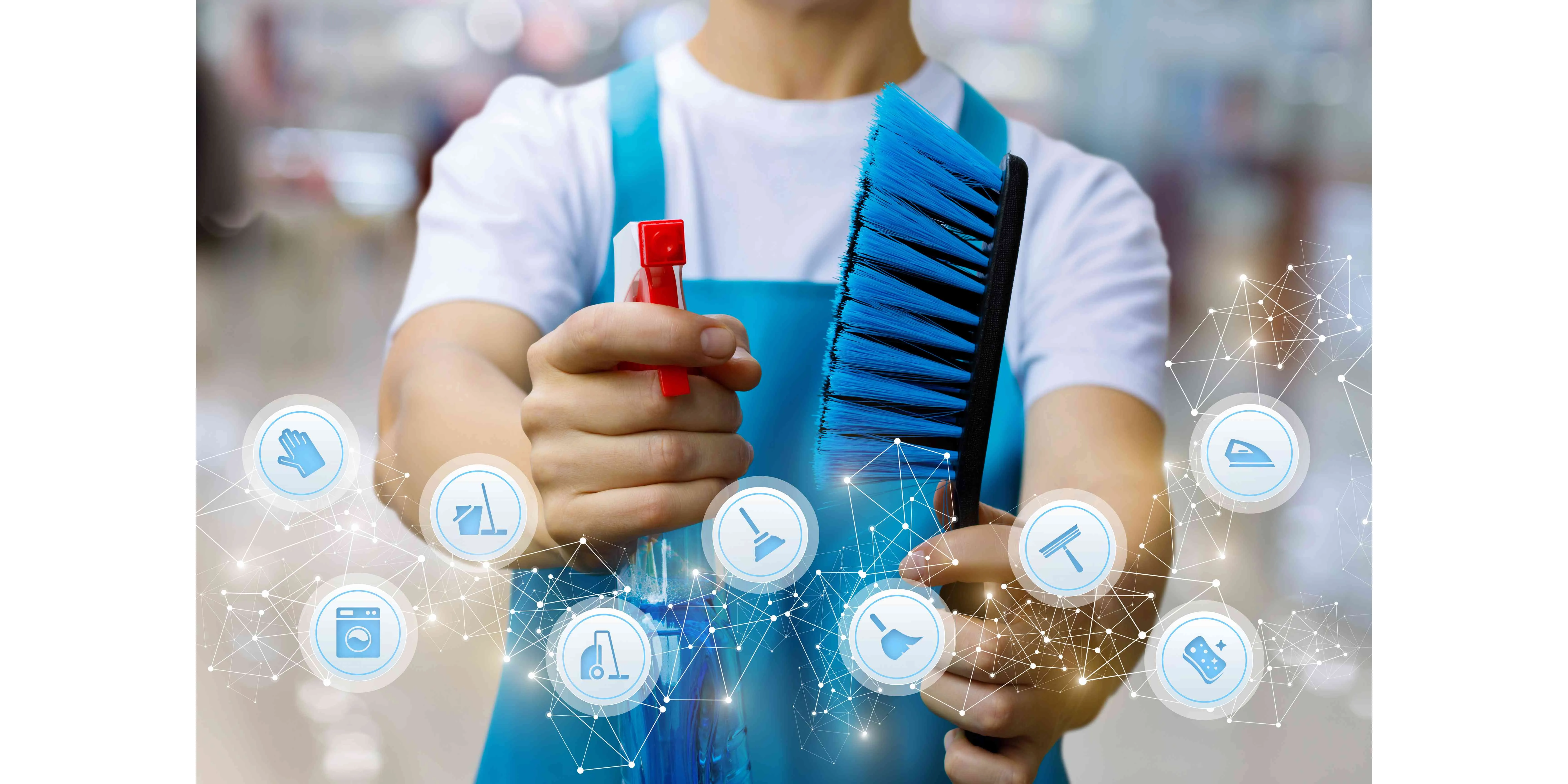 a cleaner with a brush