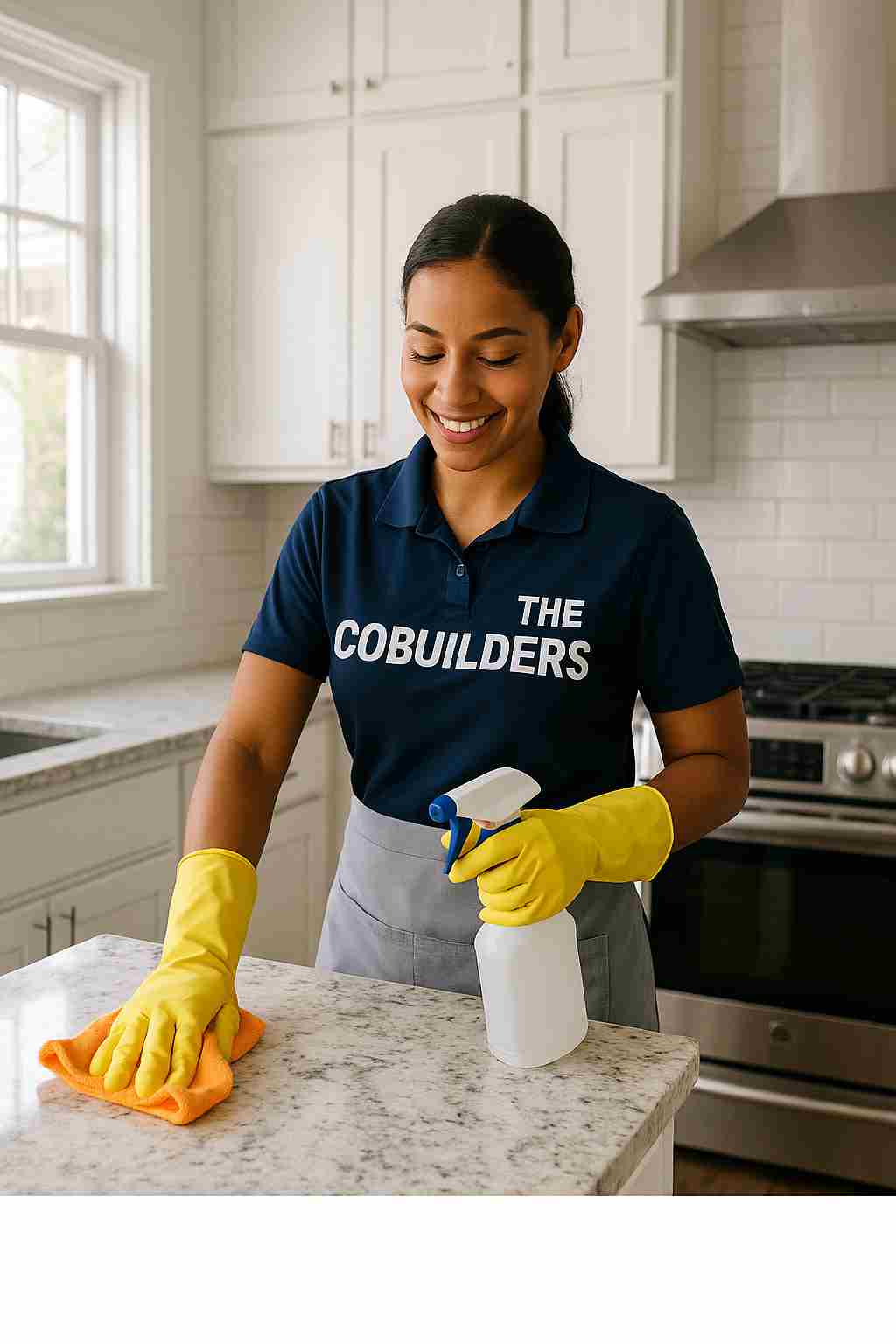The CoBuilders maid providing professional cleaning service in a Dallas home