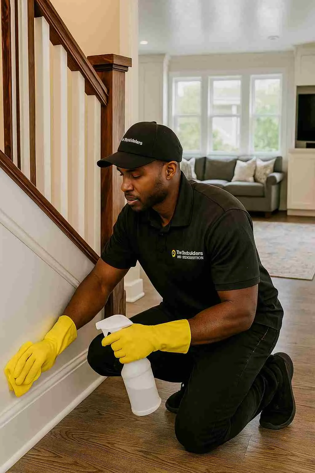 The CoBuilders cleaner tidying a modern family home in Salt Lake City, Utah
