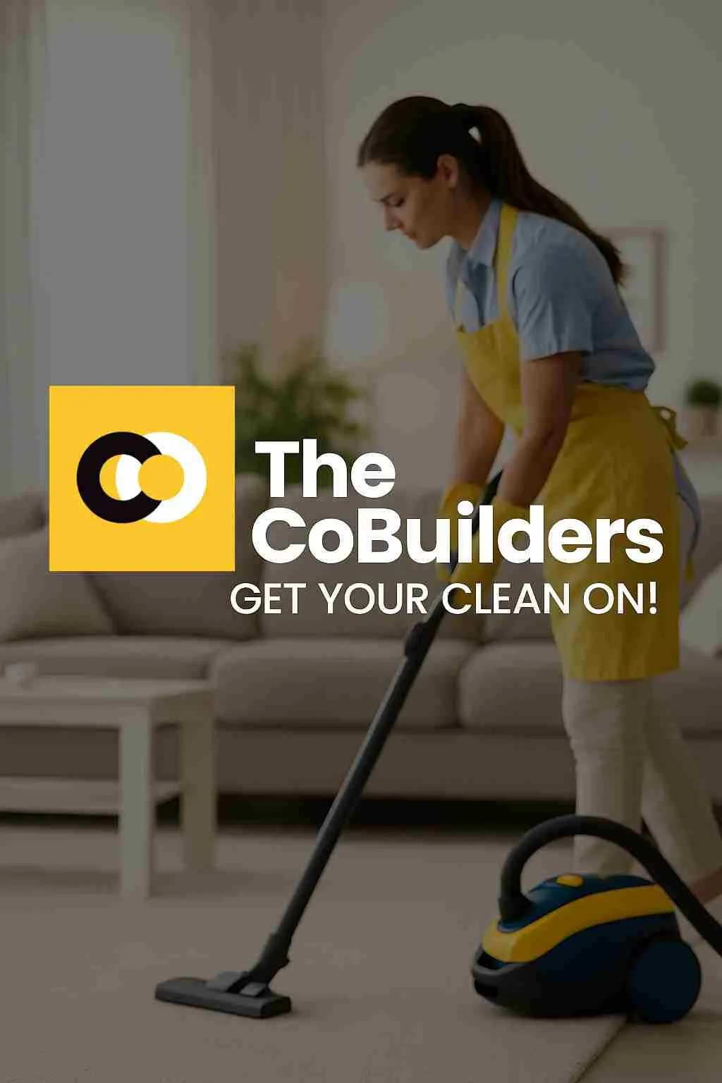 The CoBuilders maid cleaning a family living room in Louisville, KY