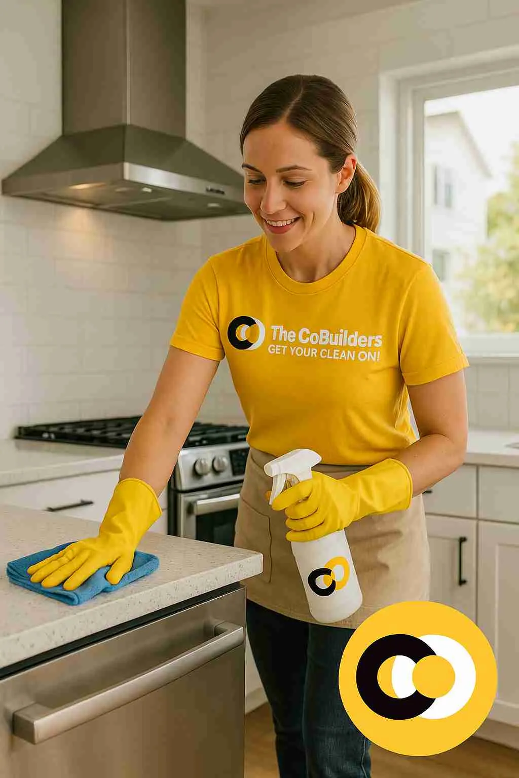Professional cleaner from The CoBuilders providing eco-friendly cleaning house services in a Charleston, South Carolina historic home