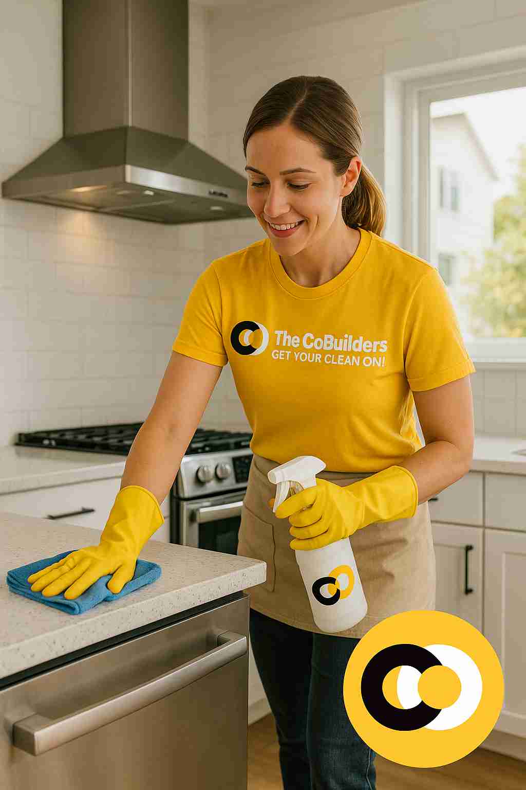 Professional cleaner from The CoBuilders providing eco-friendly cleaning house services in a Charleston, South Carolina historic home