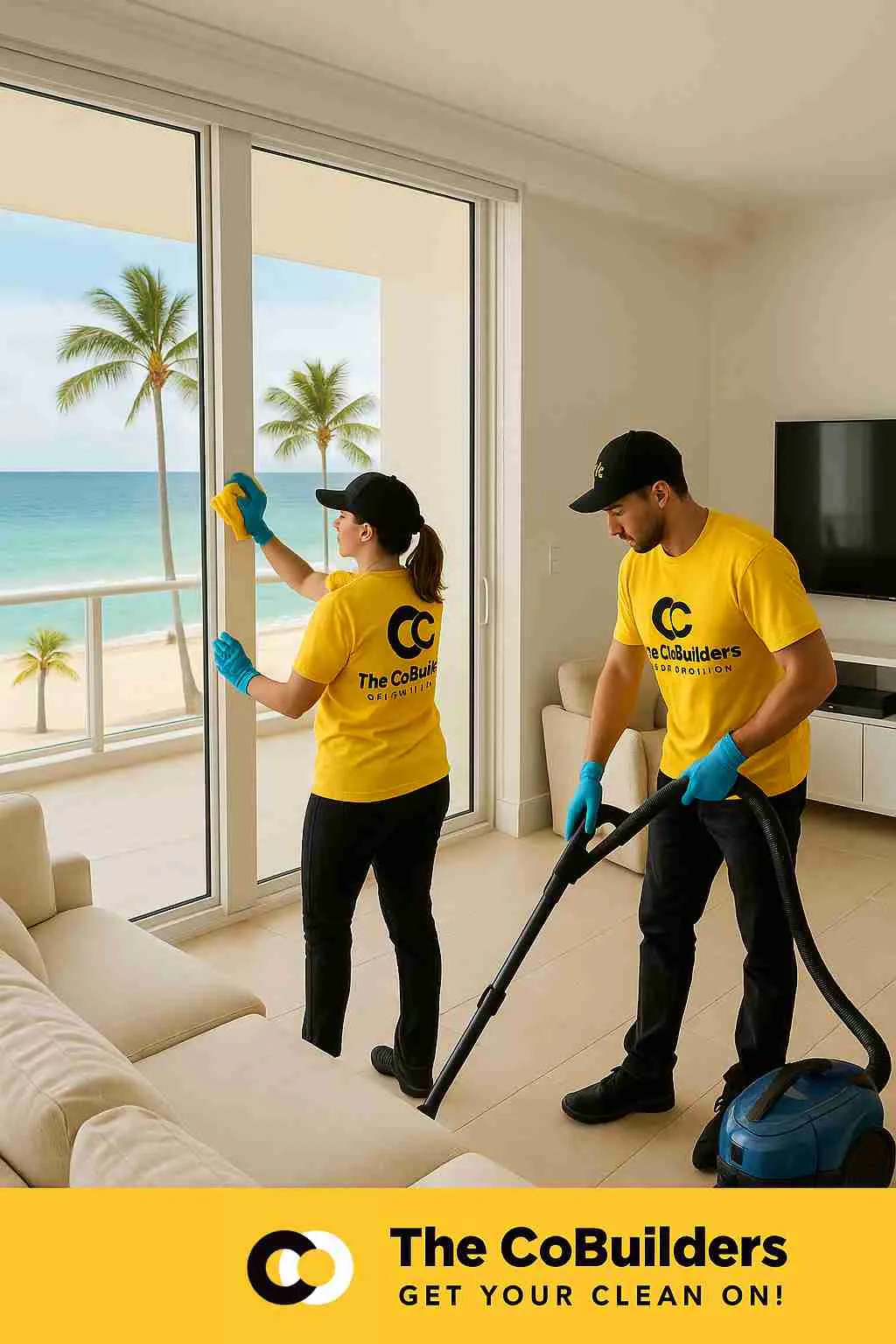 The CoBuilders cleaning team performing deep cleaning service