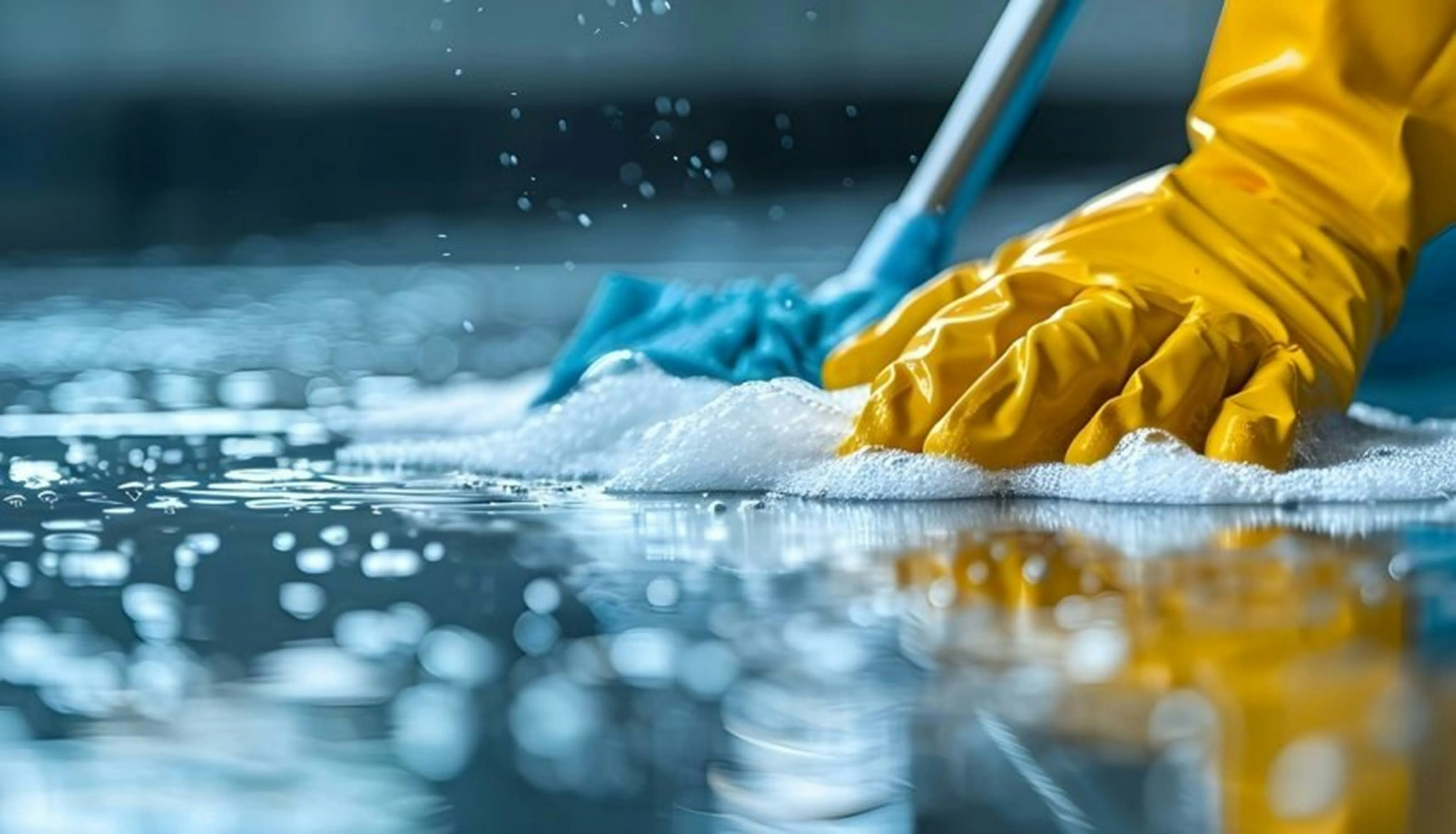 Professional cleaner cleaning