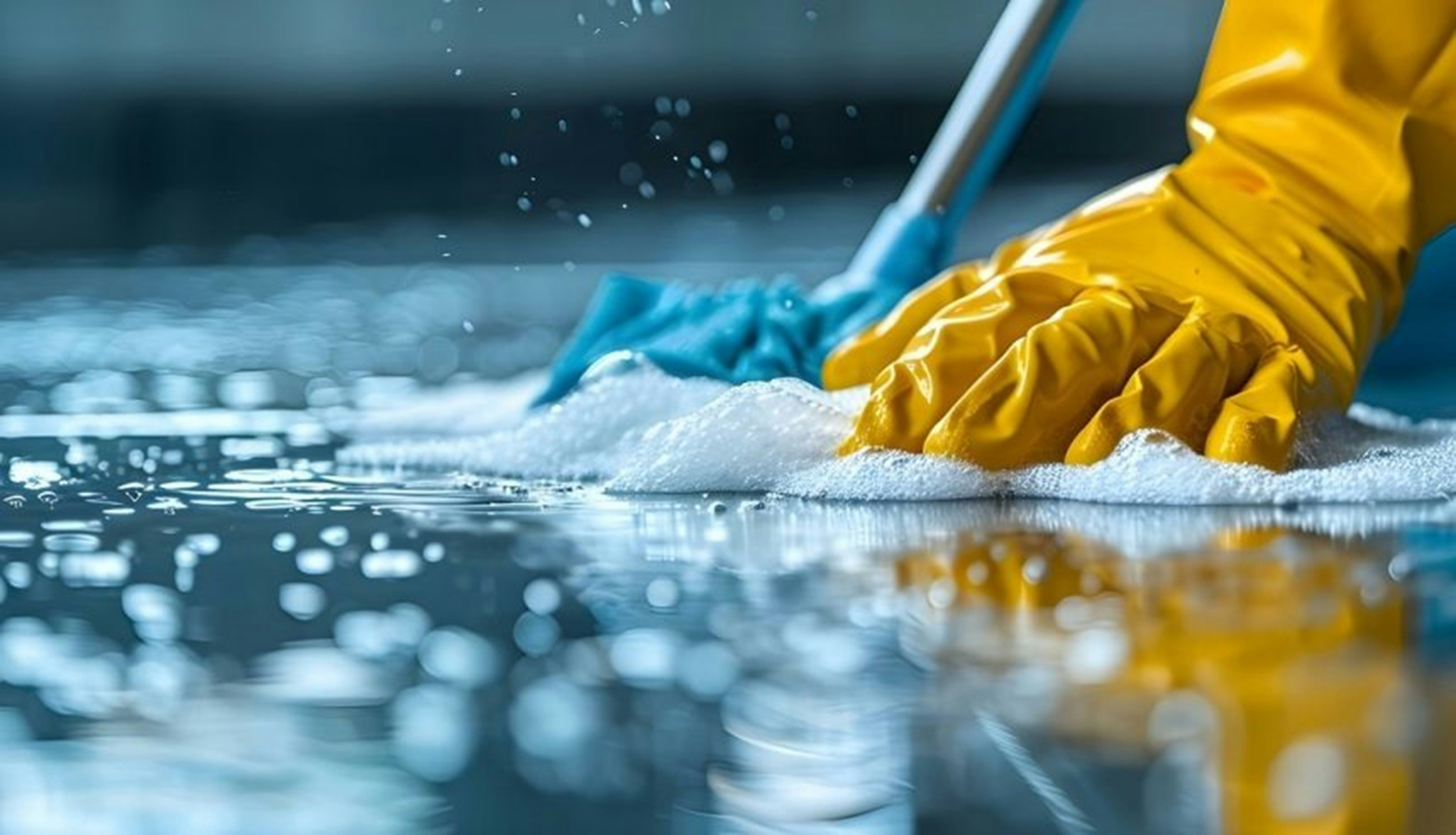 Professional cleaner cleaning